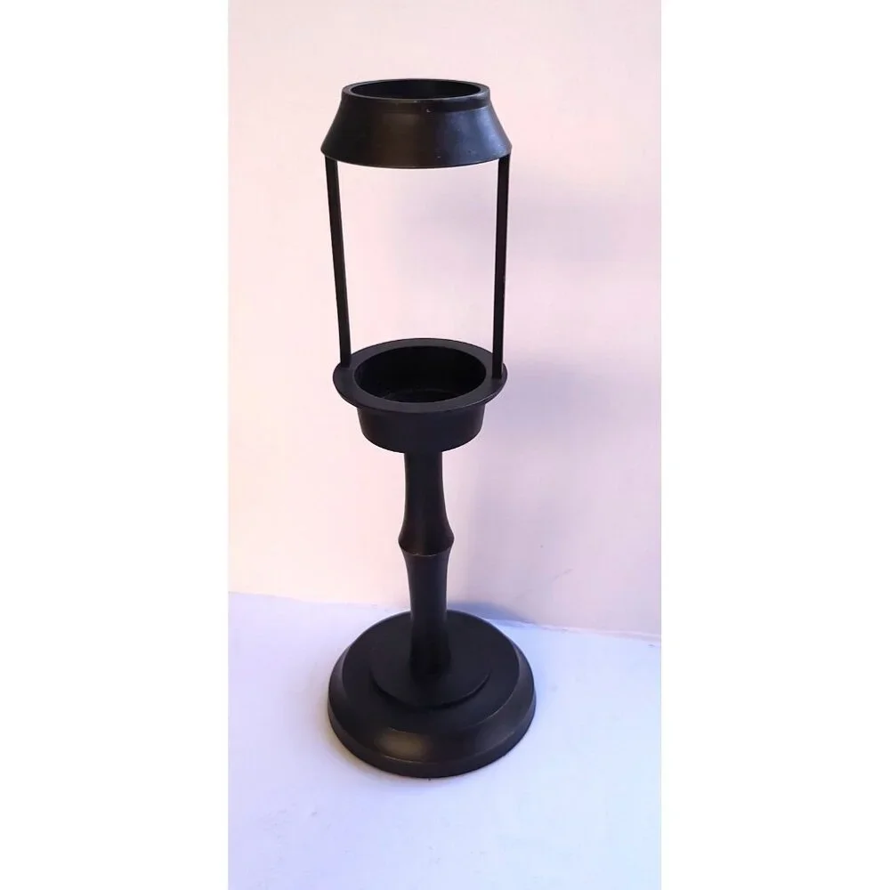 Pottery Barn Dark Bronze Metal Pedestal Votive Candle Holder 9.5 in Tall
